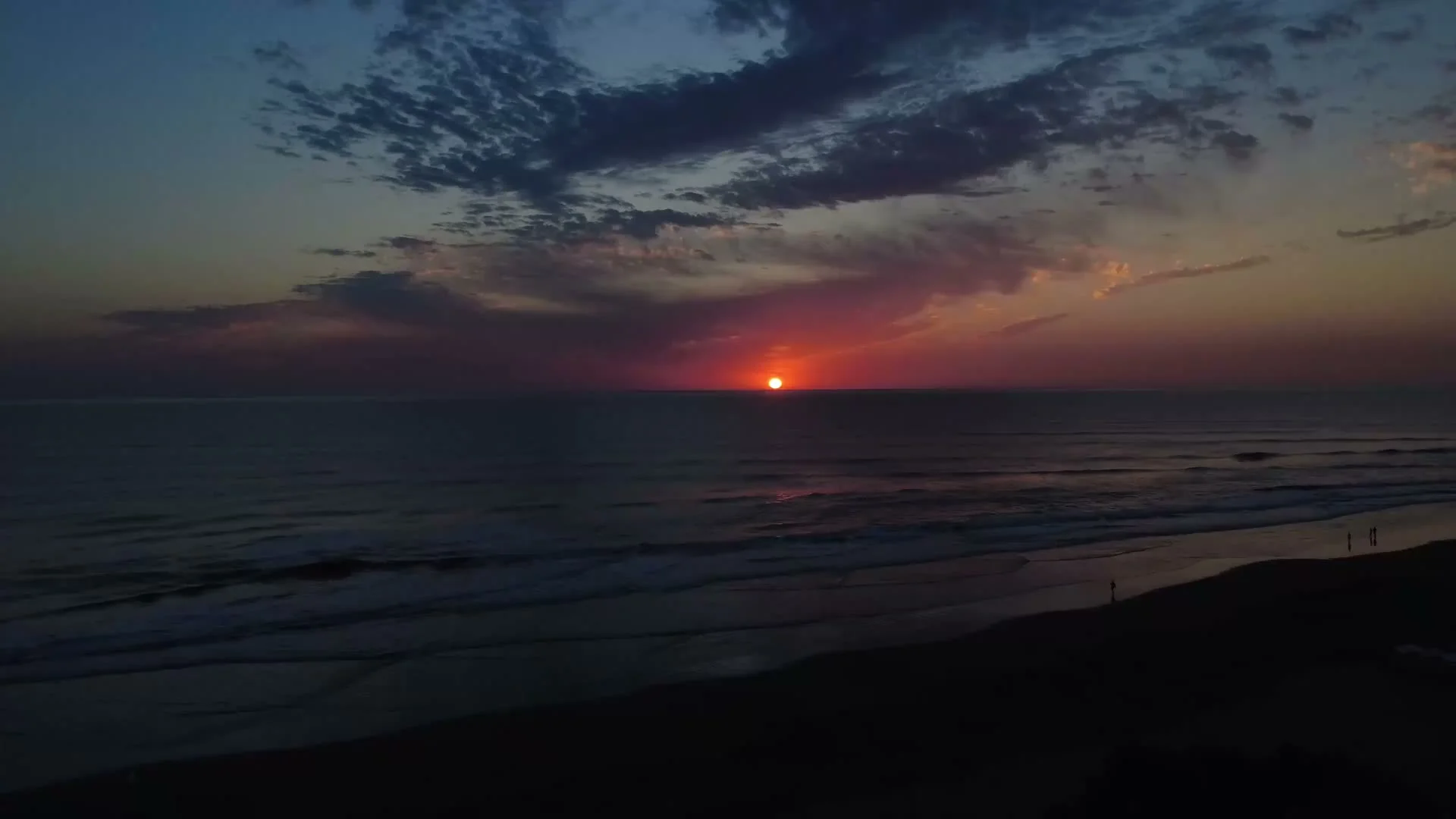 Sunset over the water
